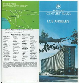 Century Plaza Westin Hotel Los Angeles California - Vintage Travel Brochure