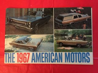 1967 American Motors " Marlin Rebel Ambassador Rambler " Car Dealer Sales Brochure