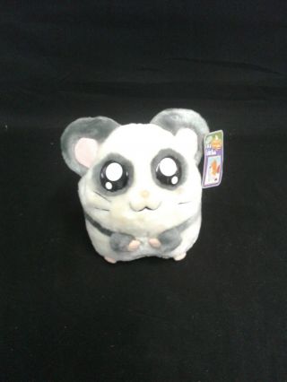 Hamtaro 6 " Plush Coin Bank By Street Players White/gray With Pink Ears