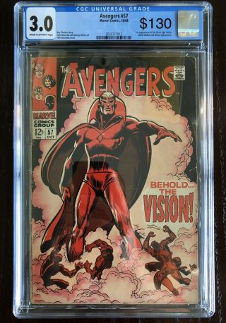 The Avengers 57 (1968) - Cgc 3.  0 - 1st Appearance Of Silver Age Vision