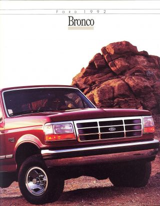 1992 Ford Bronco Custom Xlt Xlt Nite Eddie Bauer Dealer Sales Brochure