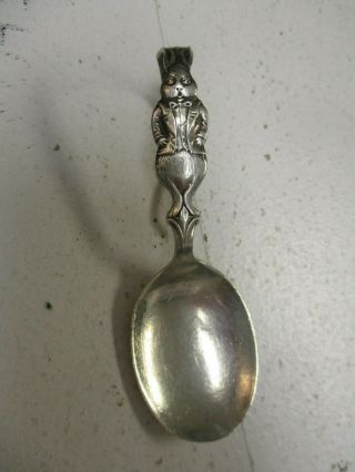 Vintage Sterling Silver Bunny Rabbit Baby Child Spoon