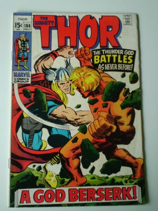 Thor 166 Marvel Silver Age/jack Kirby Cover Art