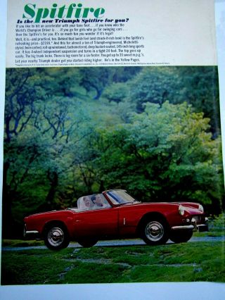 1964 Triumph Spitfire Is The Spitfire For You? Print Ad - 8.  5 X 11 "