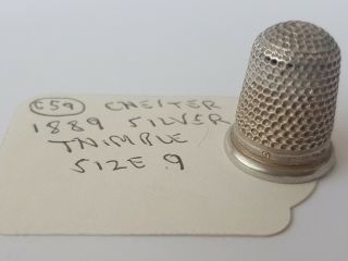 Antique Silver Thimble Rare Chester Hallmark.  1889. 4