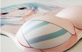 Japan Anime Hatsune Miku Sexy 3D Bust Oppai Soft Mouse Pad Wrist Rest MousePad 4