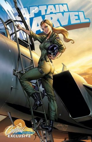 Captain Marvel 1 J Scott Campbell Exclusive Cover E Flight Suit Unsigned