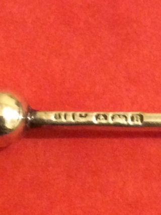 Antique 1926 - Solid Silver & Mother Of Pearl Mustard/sugar Mini Ladle/spoon