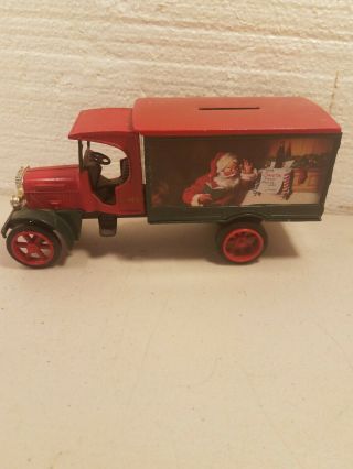 1993 Ertl Coca - Cola Diecast Bank Santa Christmas Edition 1925 Kenworth Truck