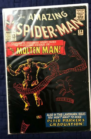 The Spider - Man 28 (sep 1965,  Marvel) First Molten Man