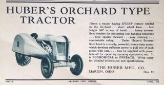 1939 Ad.  (xc11) Huber Mfg.  Co.  Marion,  Ohio.  Huber Orchard Tractor