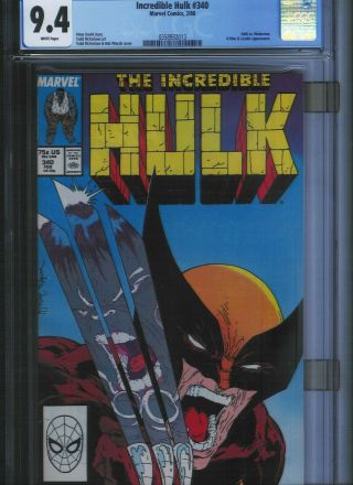 Incredible Hulk 340 Cgc 9.  4 White Pages.  Unrestored.