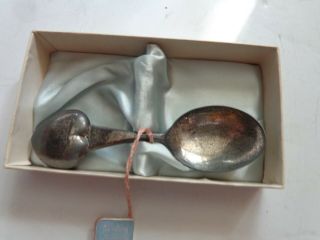 Sterling Creations By Webster Antique Sterling Baby Feeding Spoon With Rattle