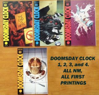 Geoff Johns Doomsday Clock 1,  2,  3,  4,  Main Covers Watchmen Hbo 1st Prints Nm,