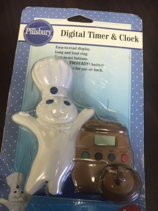 Nip Pillsbury Doughboy 1997 Digital Timer & Clock 92173