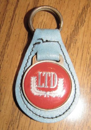Vintage Ford Ltd Keychain - Key Chain Blue Suede