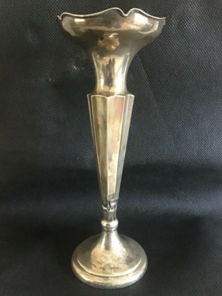 Solid Silver Bud Vase 17.  5 Cm High 129 Grames Total Weight
