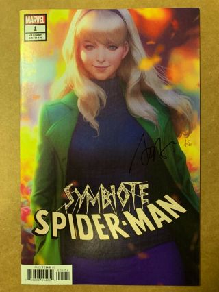 Symbiote Spider - Man 1 (2019 Marvel Comics) Signed Stanley Artgerm Lau Variant