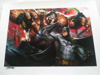 Batman Vs Bane Art Print Sideshow Collectibles Dc Comics