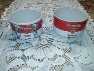 Campbell ' s soup mug bowl cup.  (2) 1994 and 1998 3