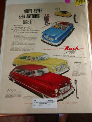 Vintage Nash Rambler Landau 5 Passenger Convertible Automobile Print Ad