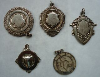 Vintage / Antique Silver Fobs Hallmarked And