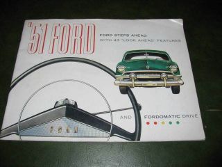 1951 Ford Vintage Sales Illustrated Softcover Booklet 24 Pages Vg