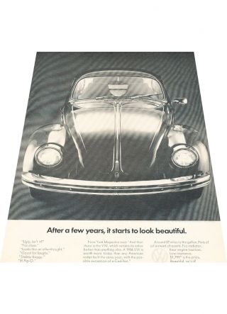 1970 Vw Volkswagen Beetle Bug - Beauty - Vintage Advertisement Car Print Ad J408
