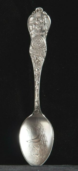 Vintage Shepard Mfg.  Co.  Sterling Silver Atlantic City Souvenir Spoon