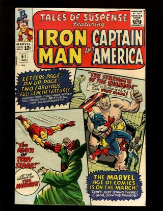 Tales Of Suspense 61 Fn Kirby Heck Ayers Iron Man Captain America Mandarin