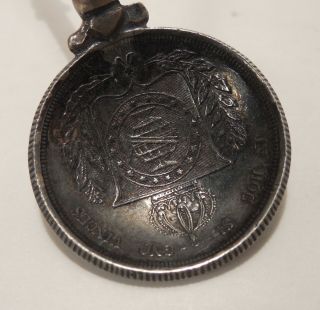 1861 - Brazil - 500 Reis Silver Coin - Crown - Sterling Silver - Souvenir Spoon 3