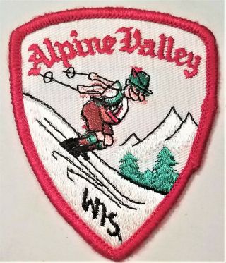 Vtg Alpine Valley Wisconsin Snow Ski Resort Advertising Patch E