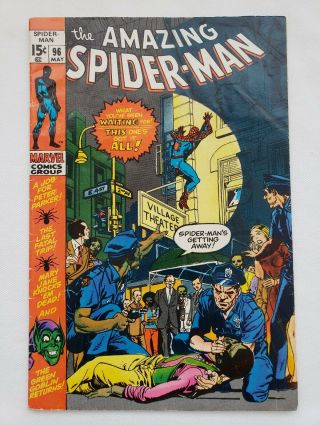 The Spider - Man 96 (may 1971,  Marvel) Drug Issue W/ No Cca Stamp