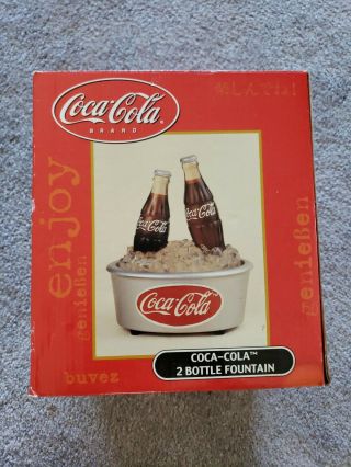Vtg.  Coca - Cola 2 Bottle Lighted Ice Fountain Cooler Collectible