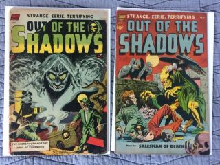 Rare 1952 Golden Age Out Of The Shadows 5,  6 Classic Covers 1st Issues Complete