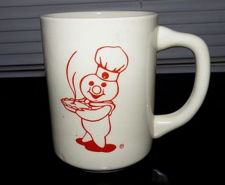 Vintage Red Pillsbury Doughboy Carrying A Hot Pie Coffee Cup Mug Ceramic