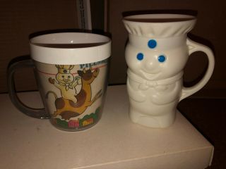 Vintage Pillsbury Doughboy Plastic Cup & Rare Pillsbury Therm Ware Insulated Cup