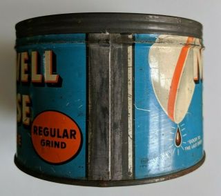 Vintage Maxwell House Coffee Can 1 LB Regular Grind Empty NO LID 3