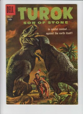 Turok Son Of Stone 10 (dell,  1958) Fn - (5.  5) Dinosaur Tyranasauras Rex
