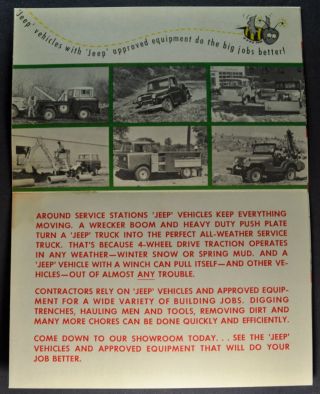 1961 Jeep Sales Brochure Mailer Cj - 5 Pickup Truck Utility Wagon Fc - 170