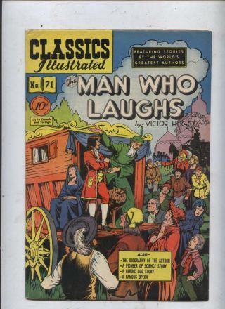 Classic Comics Illustrated 71 The Man Who Laughs 1950 1st Ed Vf,  8.  5