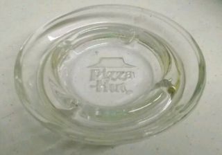 Old Vintage Pizza Hut Glass Cigarette Cigar Ashtray 5 " Diameter Ex Cond Smoking