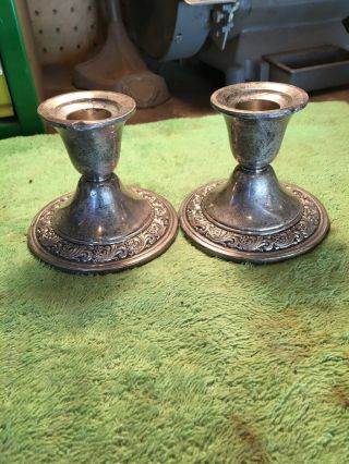 Vintage Alvin Sterling Silver Weighted Candle Sticks S217