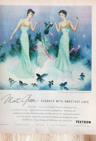 1949 Print Ad Textron Lingerie Sugared With Lace Sternberg