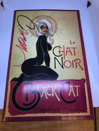 Black Cat 1 D • Signed J Scott Campbell • Le Chat Noir Variant • Nm,