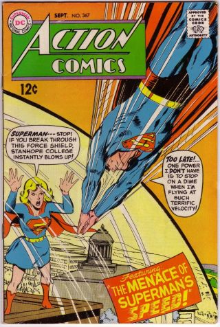 Action Comics 367 9/1968,  Very Fine,  Dc Comics,  “superman”