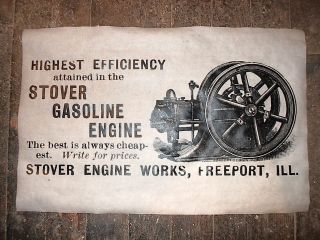 (283) Vintage Reprint Advert Stover Stationary Gas Engine 11x17 "