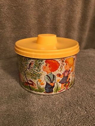 Vintage Tin Mrs.  Leland ' s Old Fashioned Candies Canister Can 1962 5