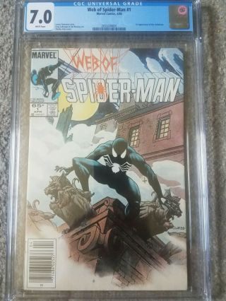Web Of Spider - Man 1 Cgc 7.  0 White Pages (apr 1985,  Marvel)