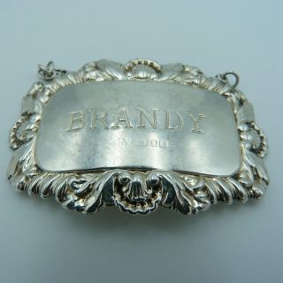 Elizabeth Ii Solid Sterling Silver Brandy Decanter Label 1987 D R & S